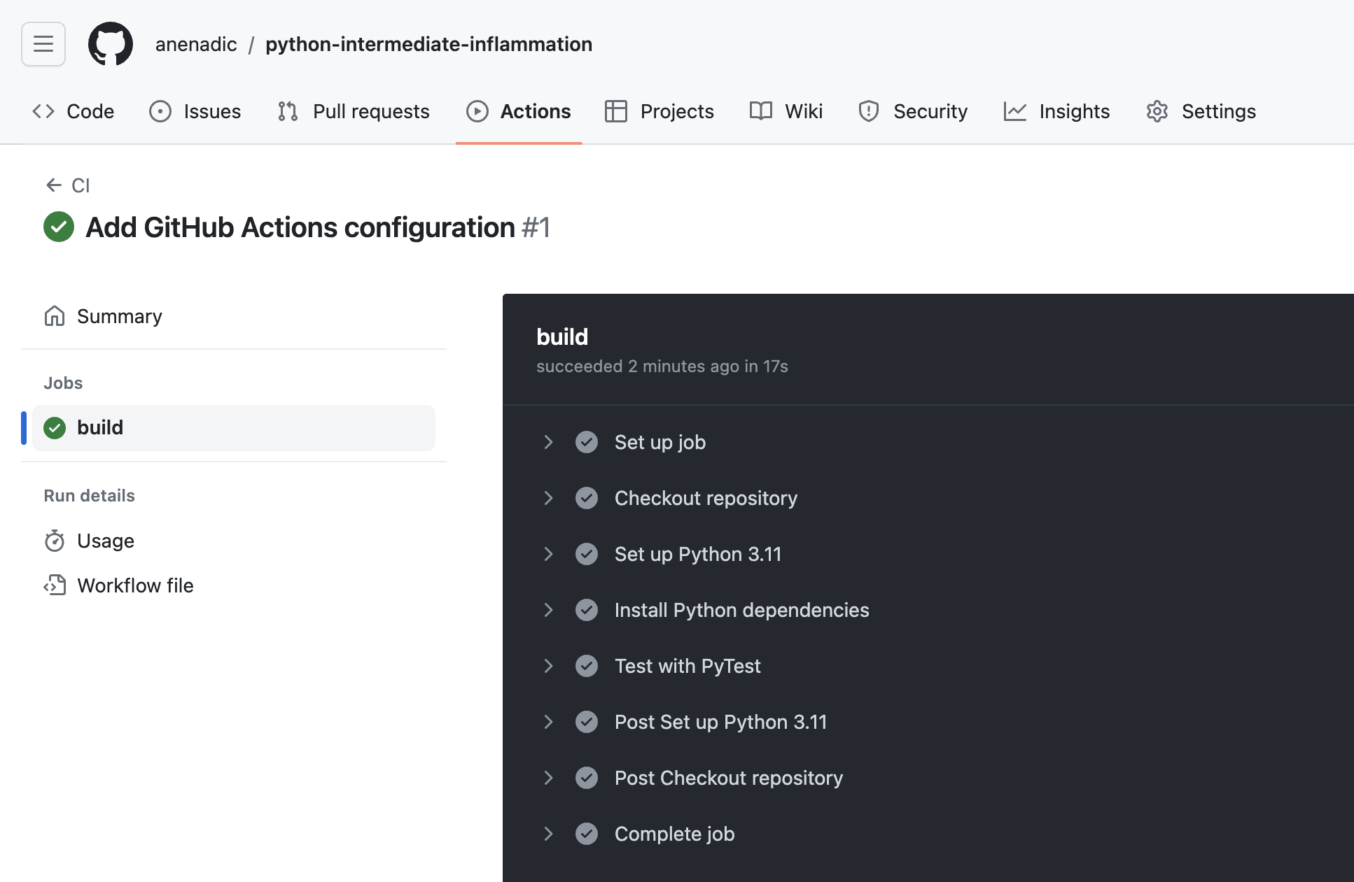 Continuous Integration with GitHub Actions - Build Log